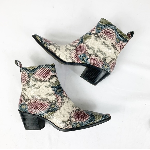 Zara Shoes - Zara RARE Leather Animal Snake Ankle Boots
